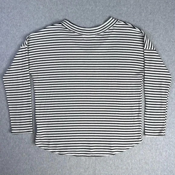 Carly Jean Los Angeles Black and White Striped Long Sleeve Top - Picture 2 of 5
